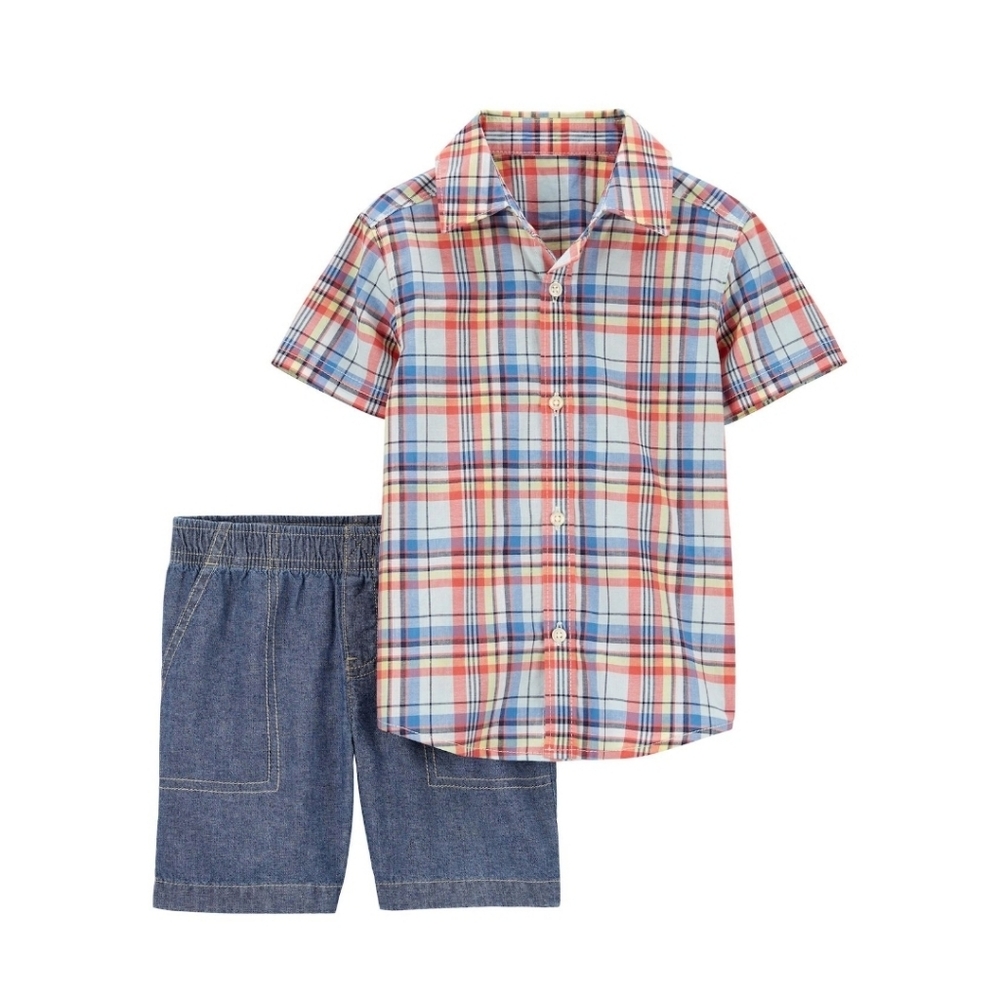 Carter's Plaid Shirt and Shorts Set